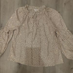 Never Worn Cream Leopard Print Blouse